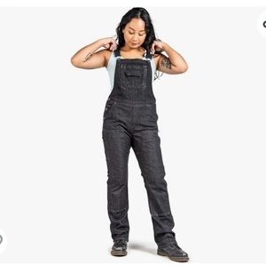 Women’s Black Denim Overalls with Adjustable Straps